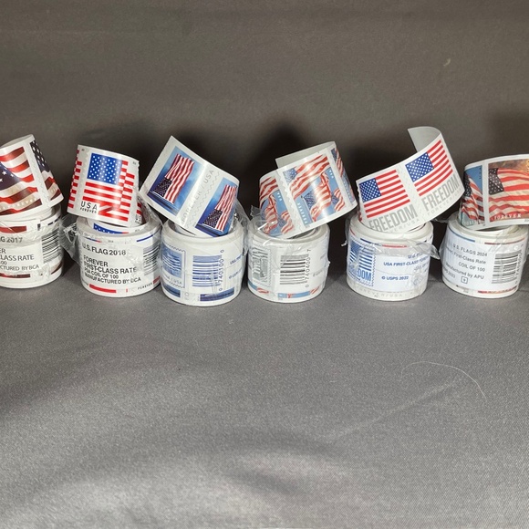 usps Other - 12 Rolls of Forever Flag Stamps (12x100= 1200 stamps) Brand New Sealed